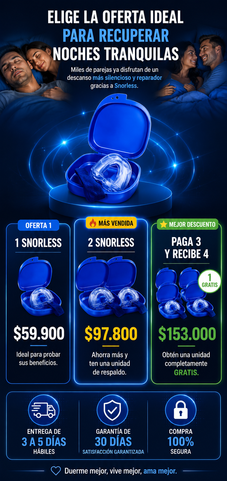 Protector Bucal Antironquido SNORLESS