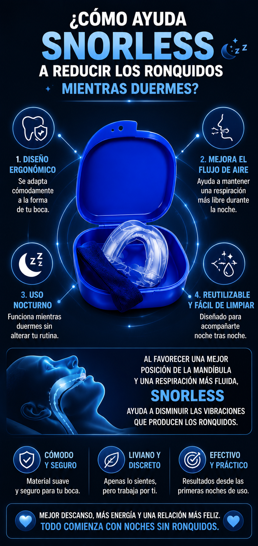 Protector Bucal Antironquido SNORLESS