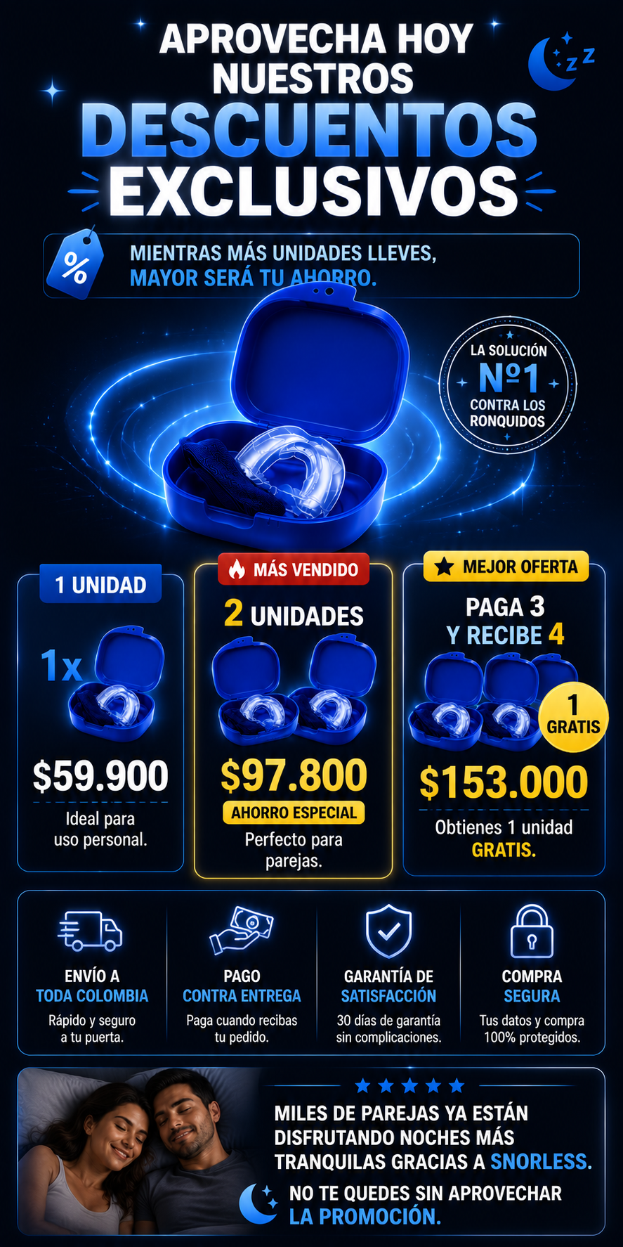 Protector Bucal Antironquido SNORLESS